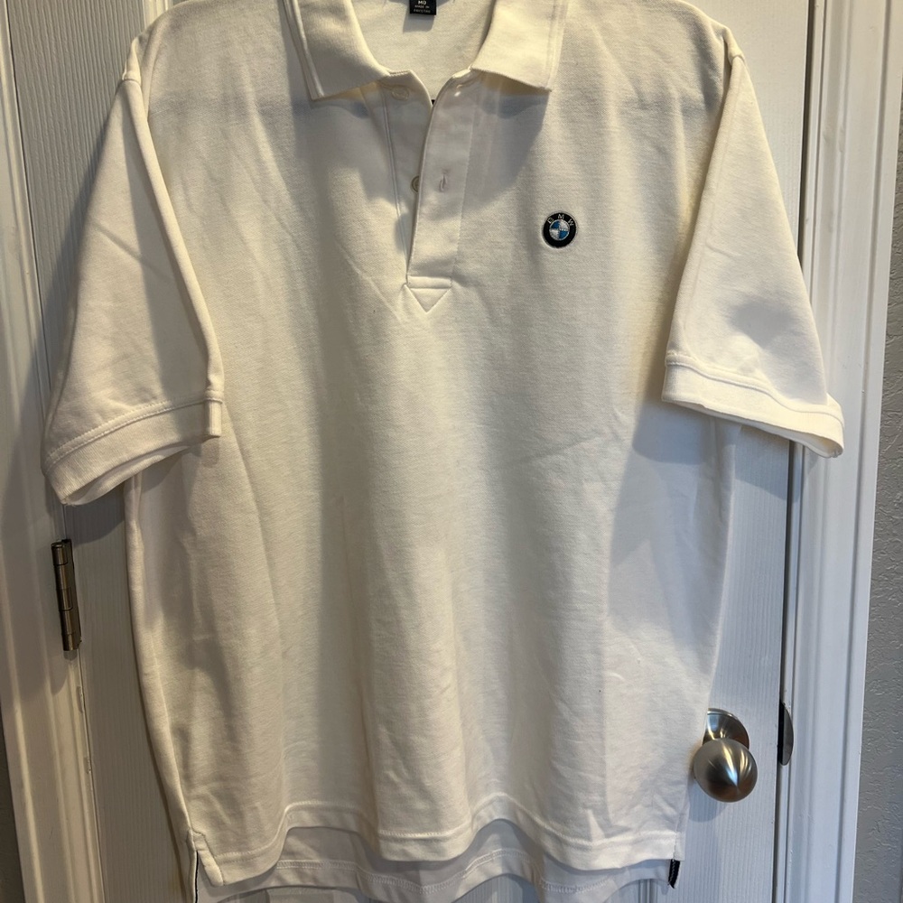 BMW Men's White Polo Shirt